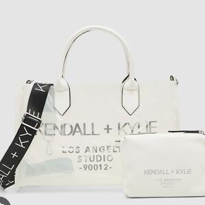 Kendall & Kylie White Tote and Pouch Set